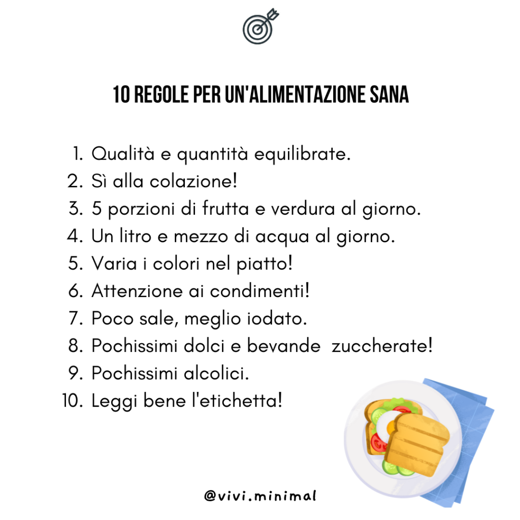 10 regole per l'alimentazione